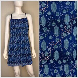 Vintage 1990s/Y2K Blue Knit Mesh Sleeveless Mini Dress, Byer Too Size S/M